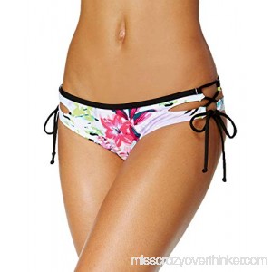 Bar III Women's Lace-Up Hipster Bikini Bottoms Tropical Multi B07BRDGG5S